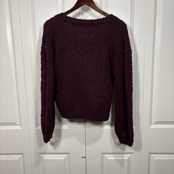 Altar’d State Chenille Sweater Womens M NWT Burgundy Cozy Soft Boho Cottagecore - Picture 4 of 9